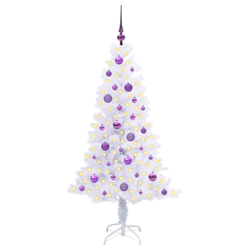 Load image into Gallery viewer, Vidaxl kunstkerstboom met 150 led wit 150 cm pvc en staal