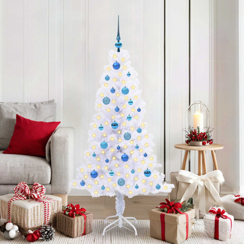 Load image into Gallery viewer, Vidaxl kunstkerstboom met 150 led wit 150 cm pvc en staal