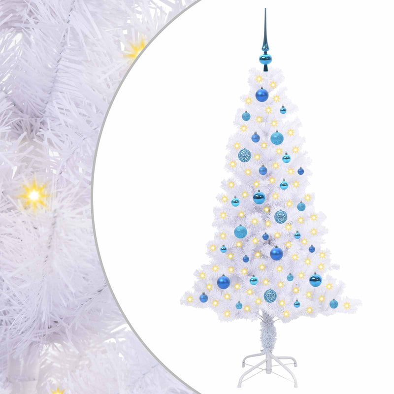 Load image into Gallery viewer, Vidaxl kunstkerstboom met 150 led wit 150 cm pvc en staal