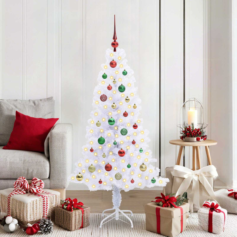 Load image into Gallery viewer, Vidaxl kunstkerstboom met 150 led wit 150 cm pvc en staal