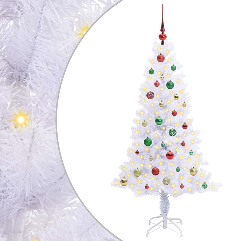 Load image into Gallery viewer, Vidaxl kunstkerstboom met 150 led wit 150 cm pvc en staal