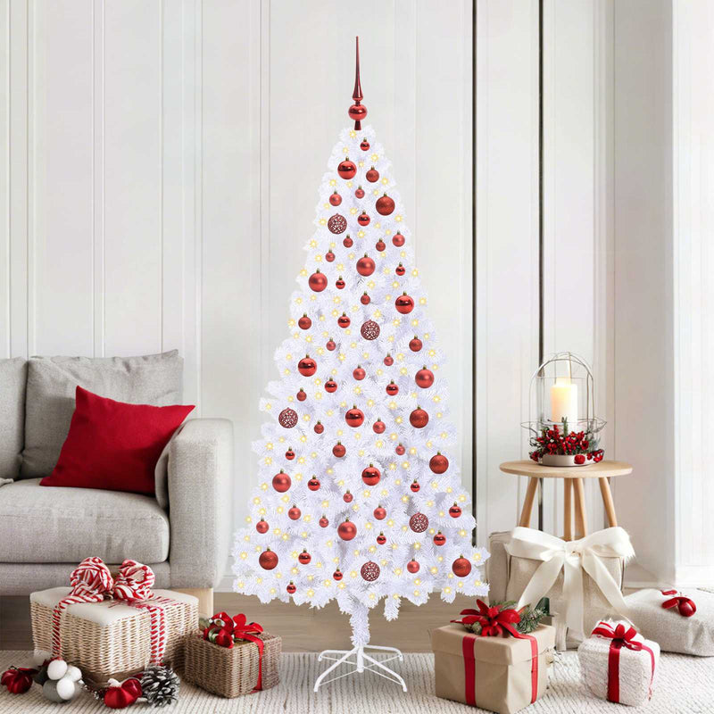 Load image into Gallery viewer, Vidaxl kunstkerstboom met 300 led wit 180 cm pvc en staal