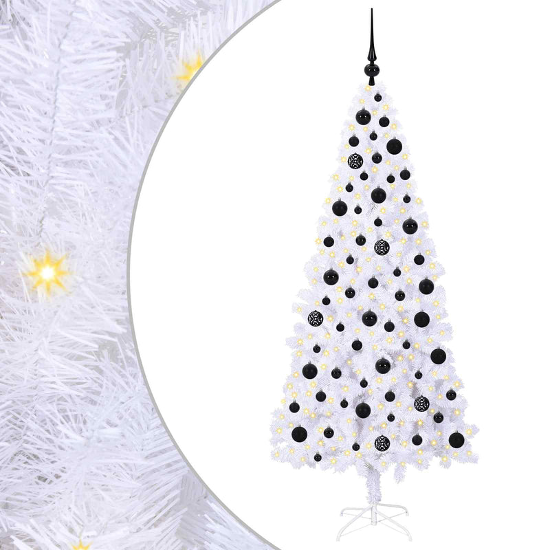 Load image into Gallery viewer, Vidaxl kunstkerstboom met 300 led wit 180 cm pvc en staal