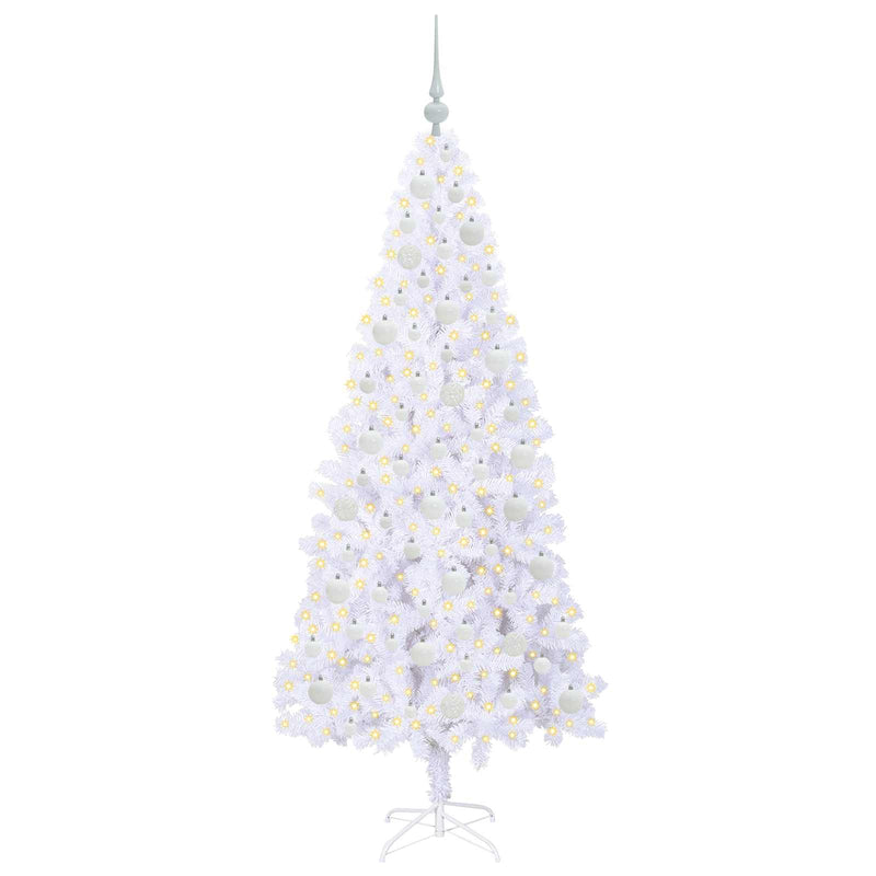 Load image into Gallery viewer, Vidaxl kunstkerstboom met 300 led wit 180 cm pvc en staal
