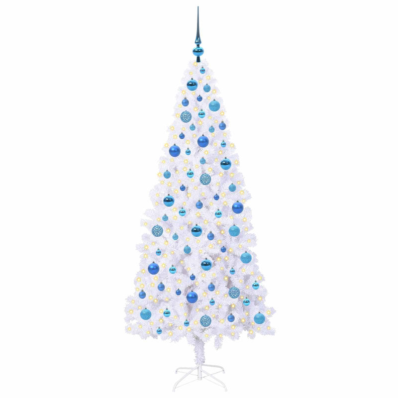 Load image into Gallery viewer, Vidaxl kunstkerstboom met 300 led wit 180 cm pvc en staal
