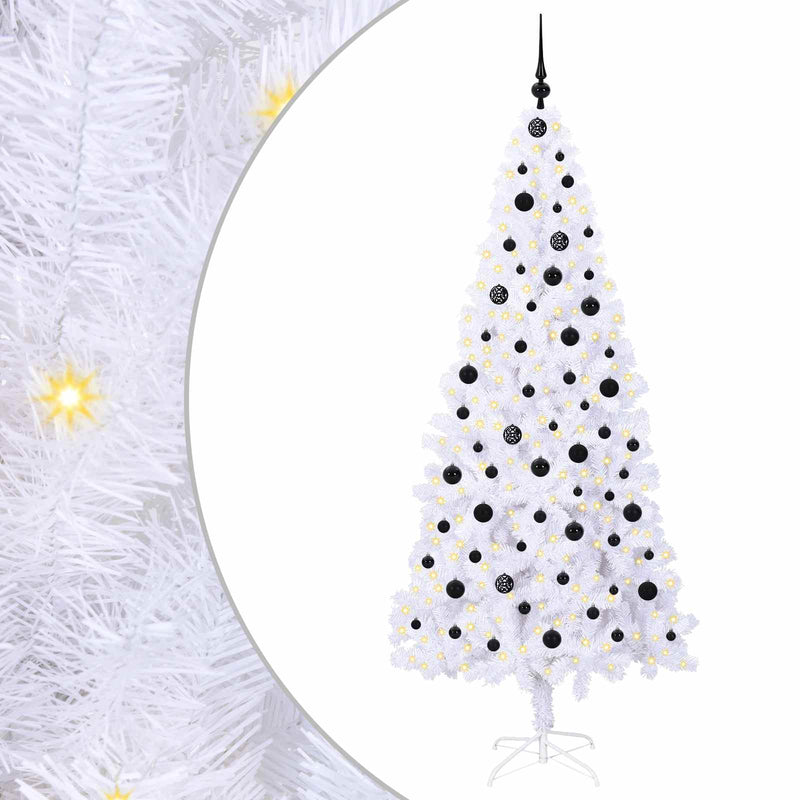 Load image into Gallery viewer, Vidaxl kunstkerstboom met 300 led wit 210 cm pvc en staal