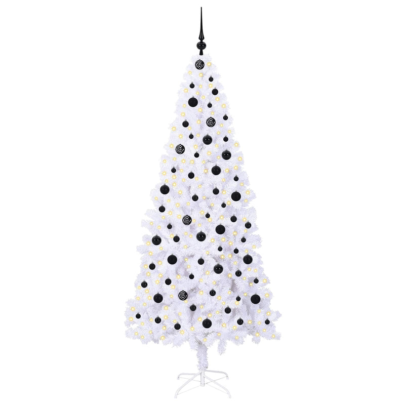 Load image into Gallery viewer, Vidaxl kunstkerstboom met 300 led wit 210 cm pvc en staal
