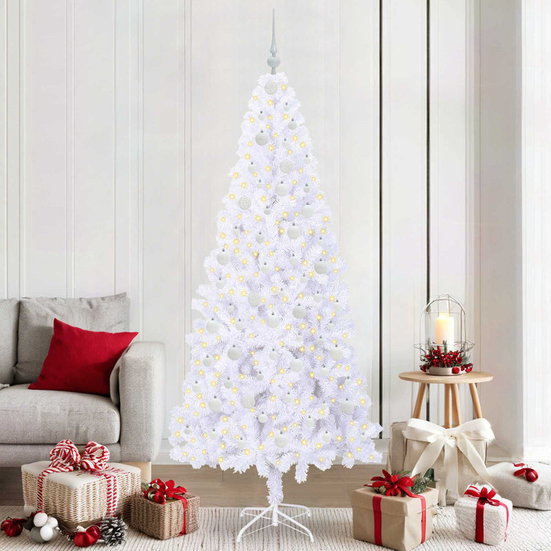 Load image into Gallery viewer, Vidaxl kunstkerstboom met 300 led wit 210 cm pvc en staal