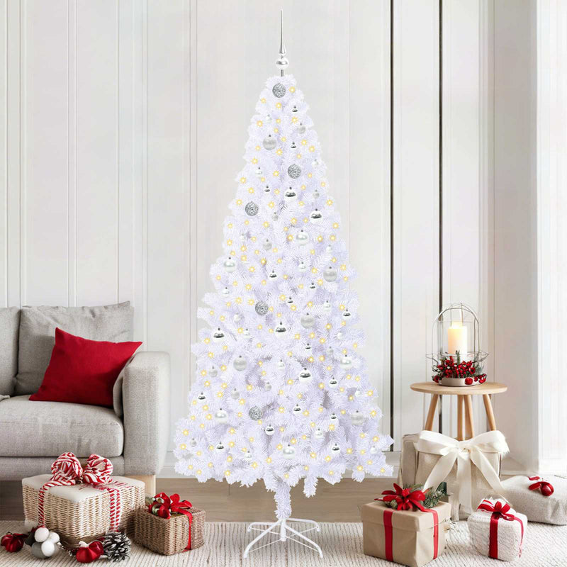 Load image into Gallery viewer, Vidaxl kunstkerstboom met 300 led wit 210 cm pvc en staal