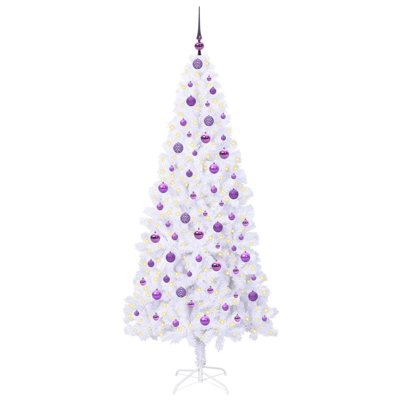 Load image into Gallery viewer, Vidaxl kunstkerstboom met 300 led wit 210 cm pvc en staal