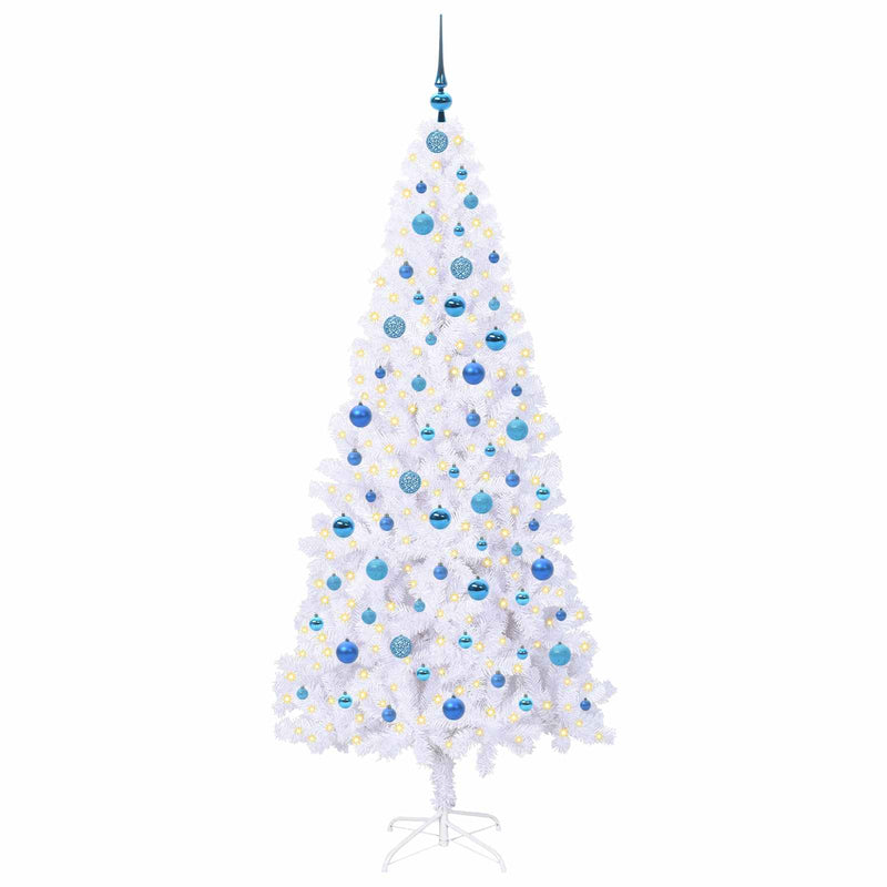 Load image into Gallery viewer, Vidaxl kunstkerstboom met 300 led wit 210 cm pvc en staal