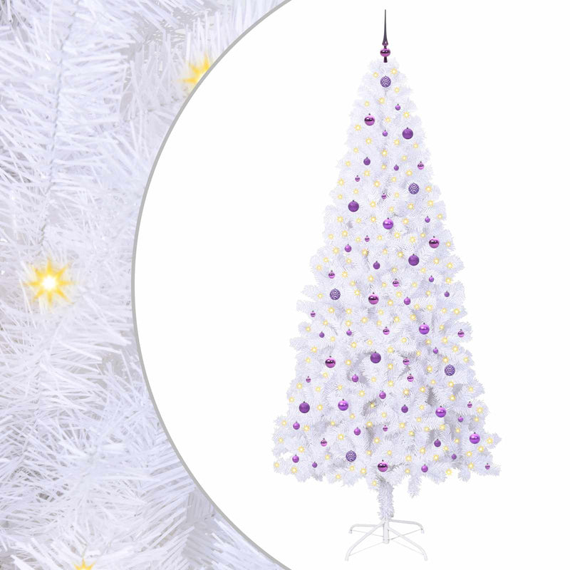 Load image into Gallery viewer, Vidaxl kunstkerstboom met 300 led wit 240 cm pvc en staal