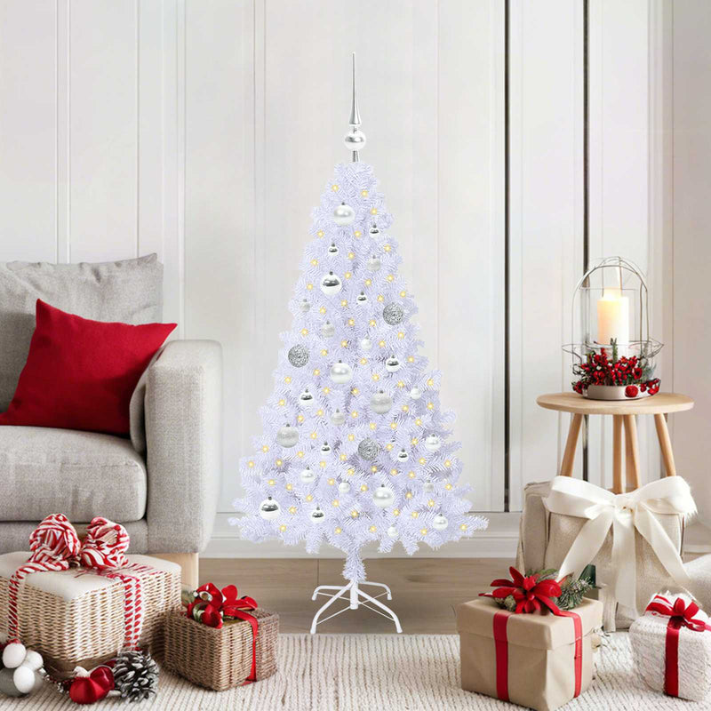 Load image into Gallery viewer, Vidaxl kunstkerstboom met 150 led wit 120 cm pvc en staal