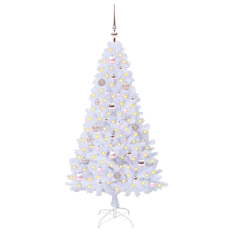 Load image into Gallery viewer, Vidaxl kunstkerstboom met 150 led wit 150 cm pvc en staal