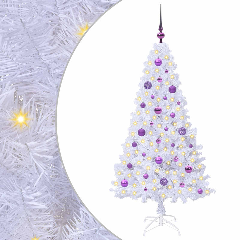 Load image into Gallery viewer, Vidaxl kunstkerstboom met 150 led wit 150 cm pvc en staal