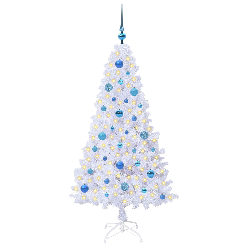 Load image into Gallery viewer, Vidaxl kunstkerstboom met 150 led wit 150 cm pvc en staal