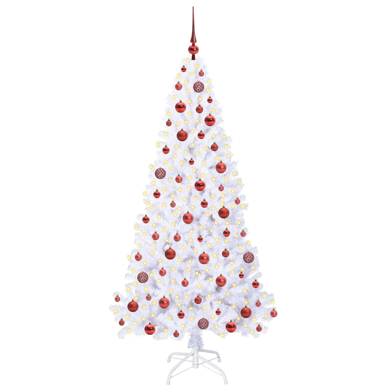 Load image into Gallery viewer, Vidaxl kunstkerstboom met 300 led wit 180 cm pvc en staal