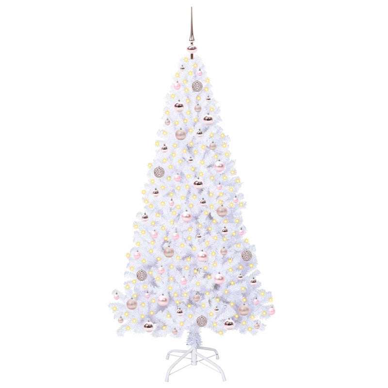 Load image into Gallery viewer, Vidaxl kunstkerstboom met 300 led wit 180 cm pvc en staal