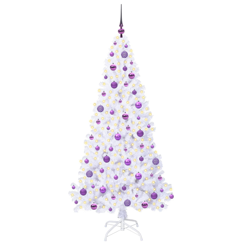 Load image into Gallery viewer, Vidaxl kunstkerstboom met 300 led wit 180 cm pvc en staal