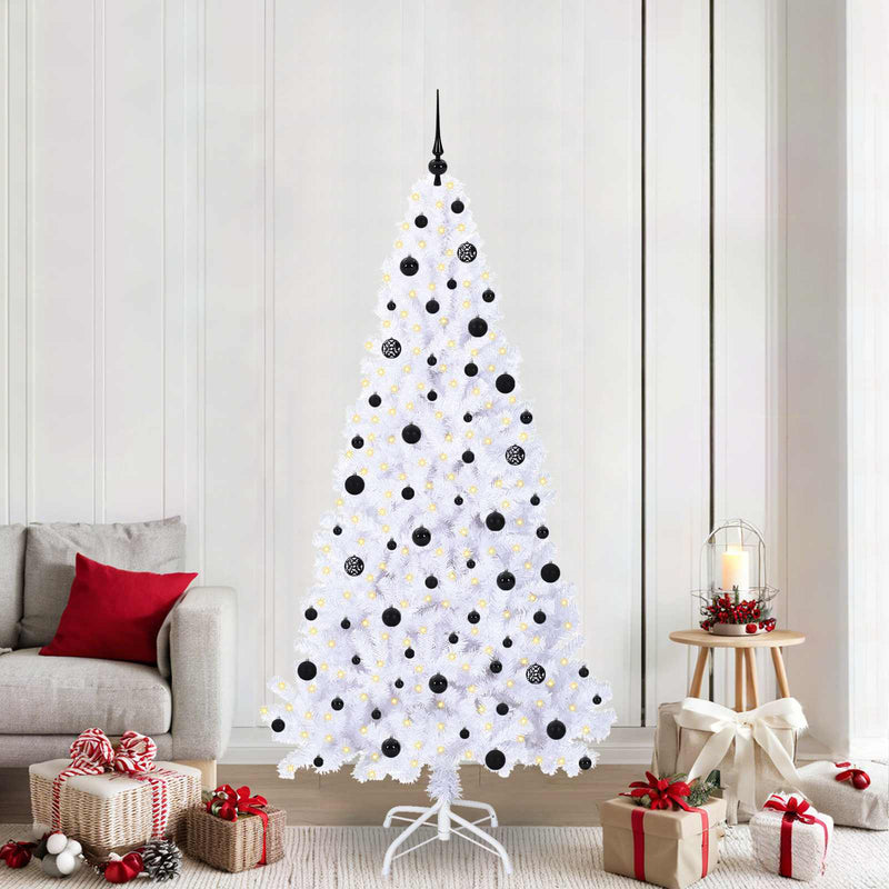 Load image into Gallery viewer, Vidaxl kunstkerstboom met 300 led wit 210 cm pvc en staal