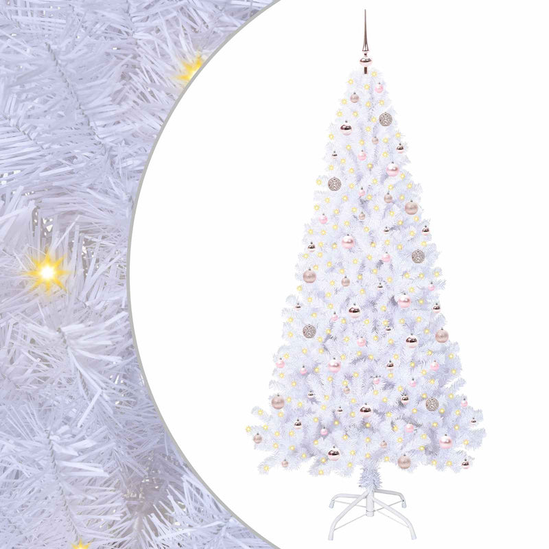 Load image into Gallery viewer, Vidaxl kunstkerstboom met 300 led wit 210 cm pvc en staal