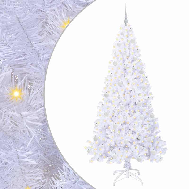 Load image into Gallery viewer, Vidaxl kunstkerstboom met 300 led wit 210 cm pvc en staal