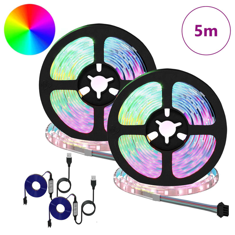 Load image into Gallery viewer, Vidaxl led-strip 2 pcs zwart en transparant 2500 mm koper en kunststof
