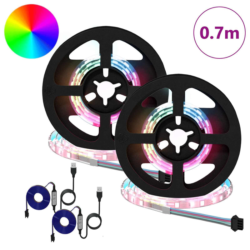 Load image into Gallery viewer, Vidaxl led-strip 2 pcs zwart en transparant 350 mm koper en kunststof