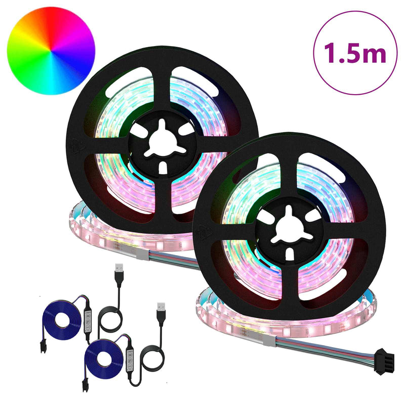 Load image into Gallery viewer, Vidaxl led-strip 2 pcs zwart en transparant 750 mm koper en kunststof