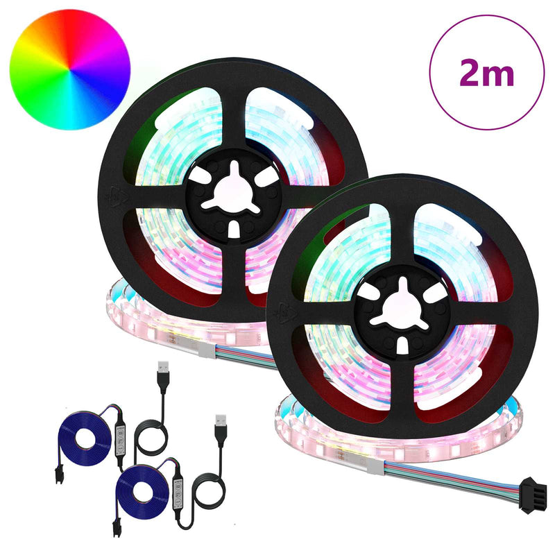 Load image into Gallery viewer, Vidaxl led-strip 2 pcs zwart en transparant 1000 mm koper en kunststof