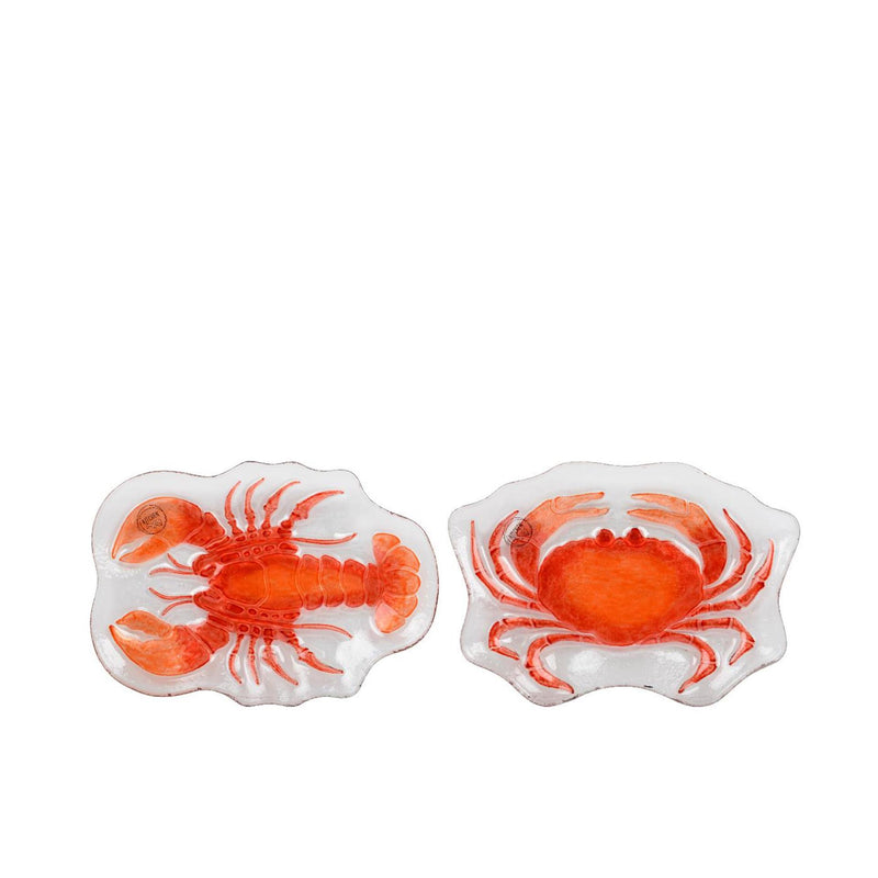 Afbeelding laden in galerijviewer, Decoris bord zeedier glas 17,5x26,5x2,5cm 2 assorti