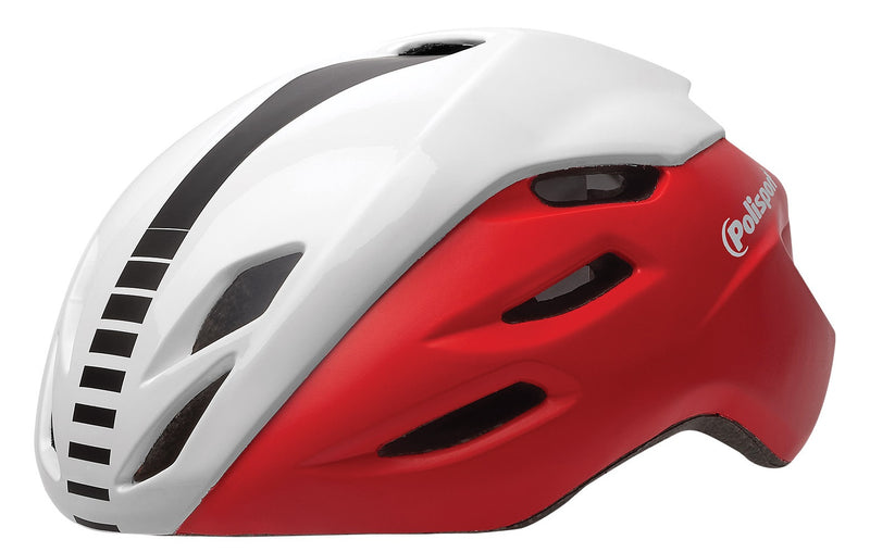 Load image into Gallery viewer, Polisport helm Aero Road mat rood glans wit zwart M 55-58cm