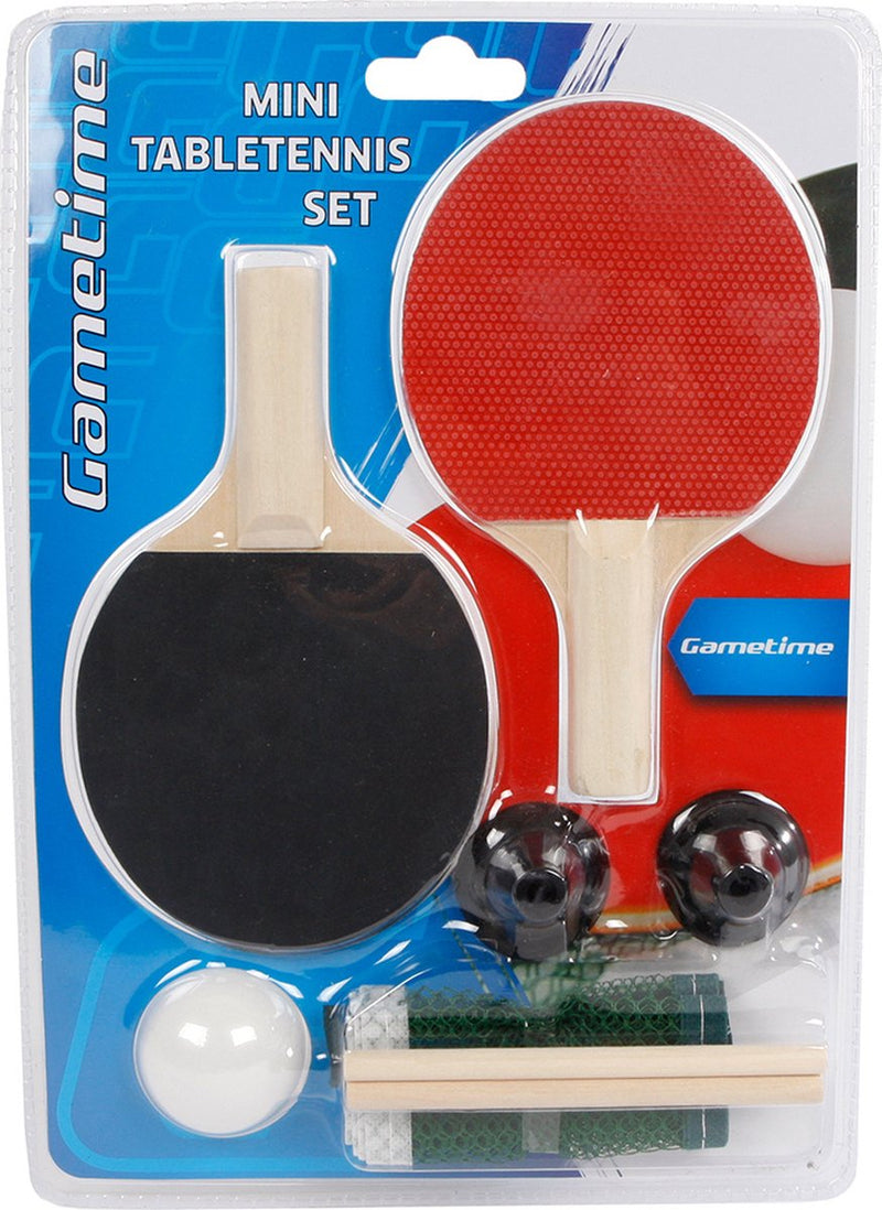 Load image into Gallery viewer, Gametime tafeltennisset mini 16 x 9 cm zwart rood 4-delig
