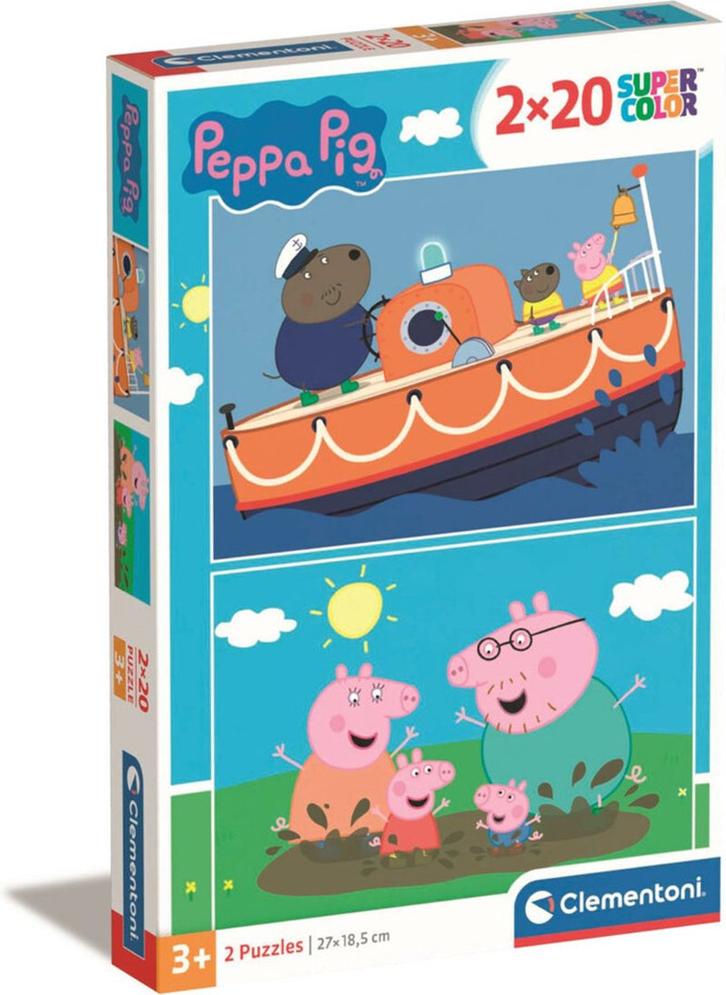 Load image into Gallery viewer, Clementoni legpuzzel super color peppa pig, 2x20st.