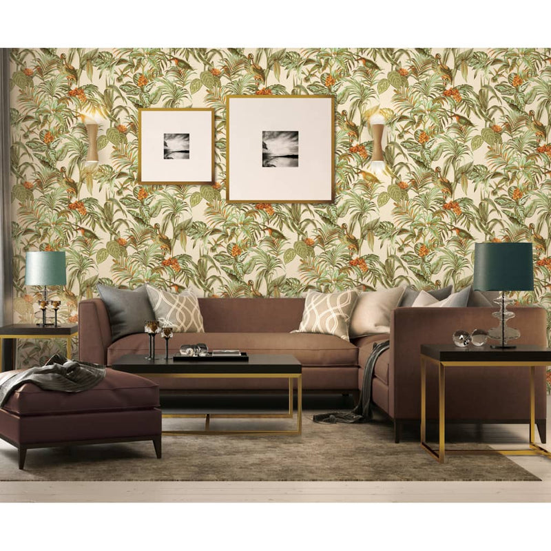 Load image into Gallery viewer, Dutch wallcoverings behang bird-of-paradise groen