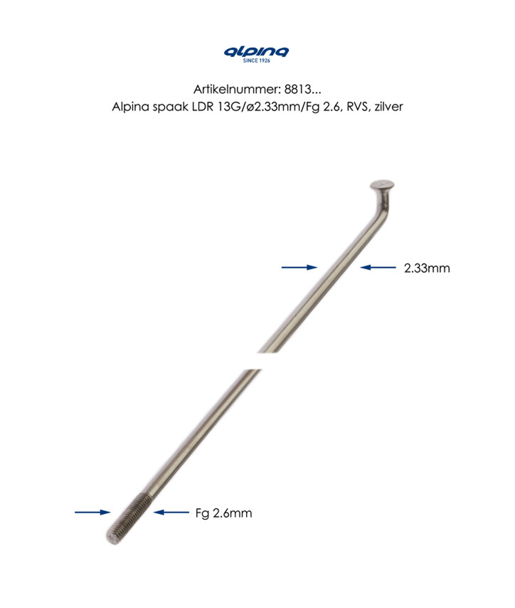 Load image into Gallery viewer, Buzaglo alpina spaak 13x292 rvs