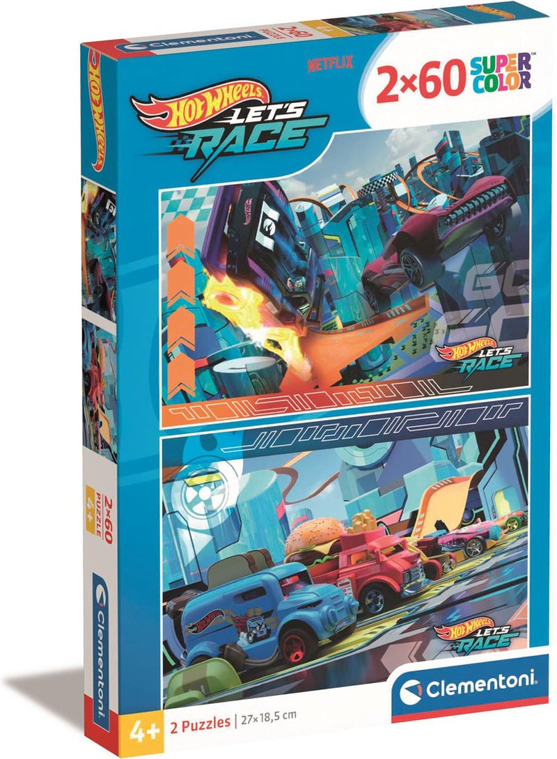 Load image into Gallery viewer, Clementoni legpuzzel super color hot wheels, 2x60st.