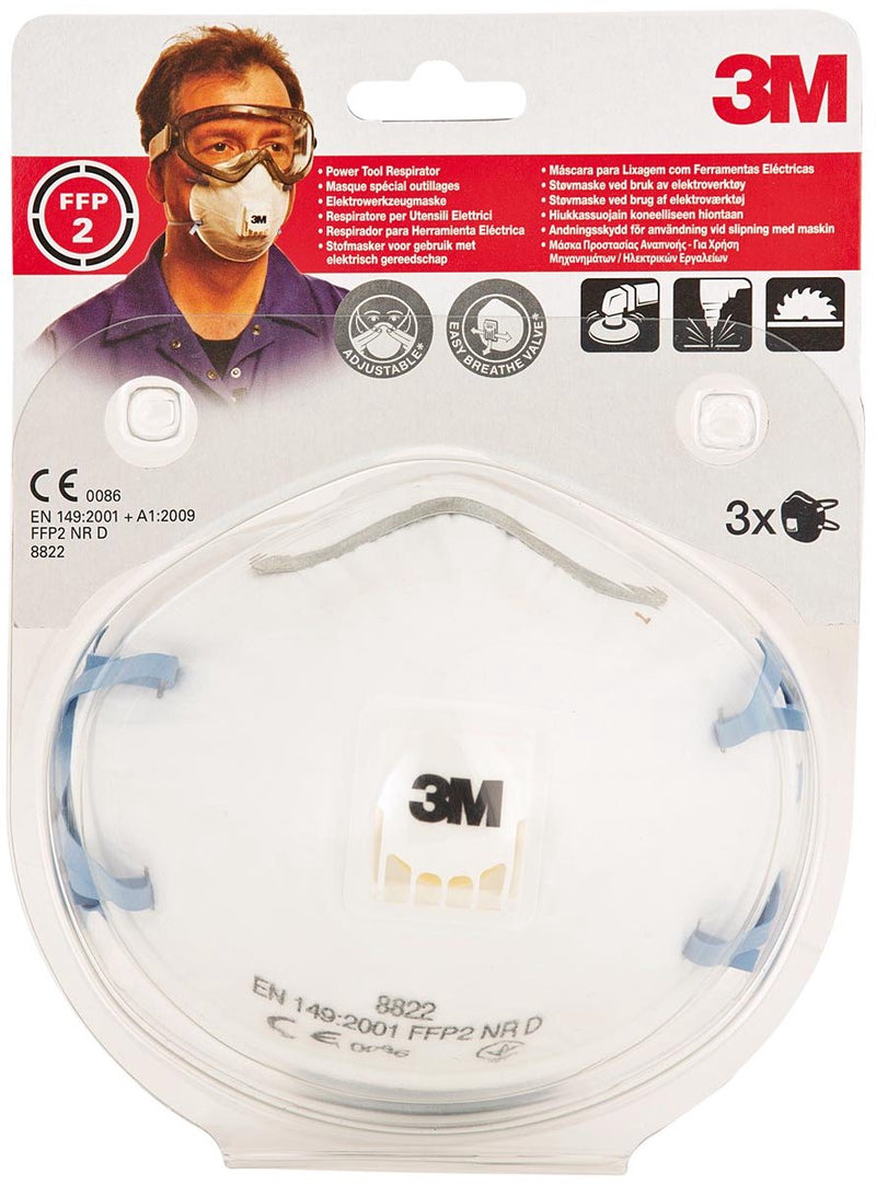 Afbeelding laden in galerijviewer, 3m 8822c3 stofmasker met ventiel - ffp2 (3st)