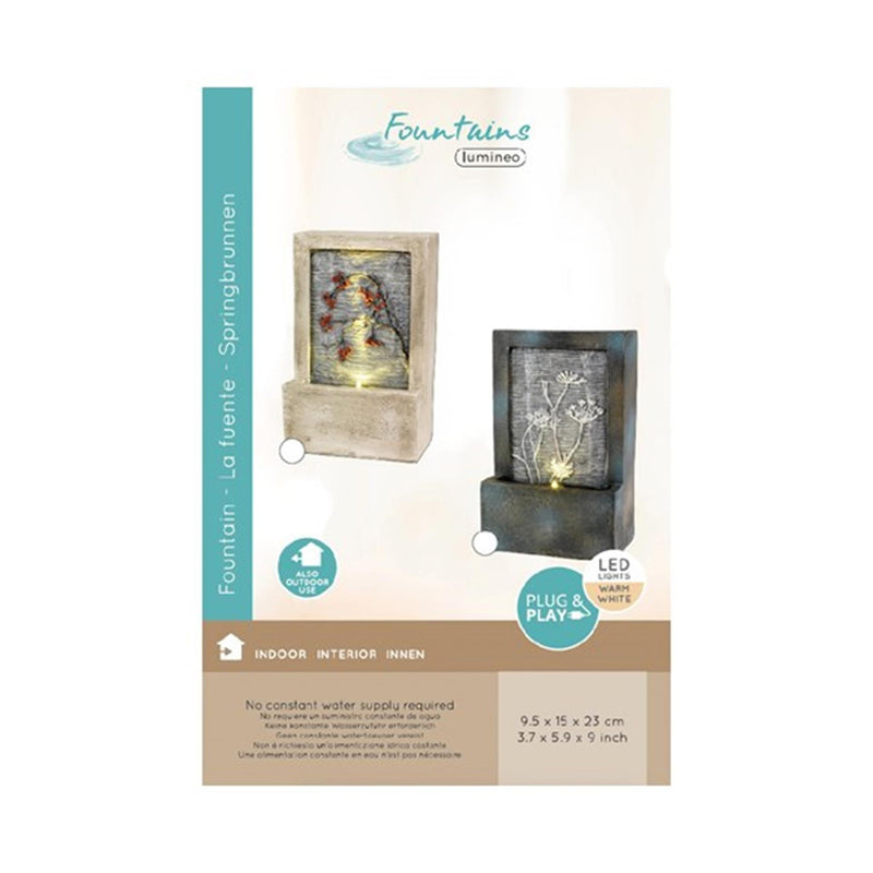 Load image into Gallery viewer, Lumineo led poly fontein met bloem (binnen of buiten) 9.5x15x23cm