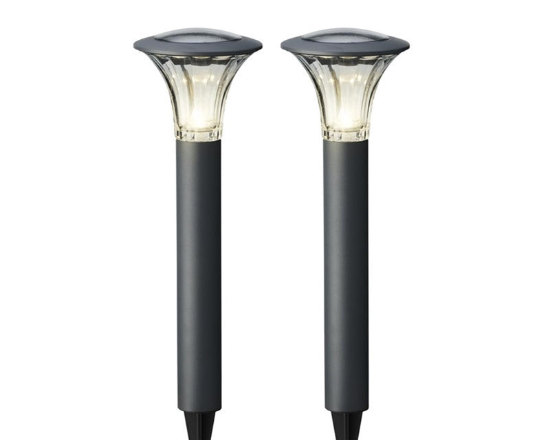 Load image into Gallery viewer, Lumineo led solar tuinsteker set a 2st. 49x17cm warmwit