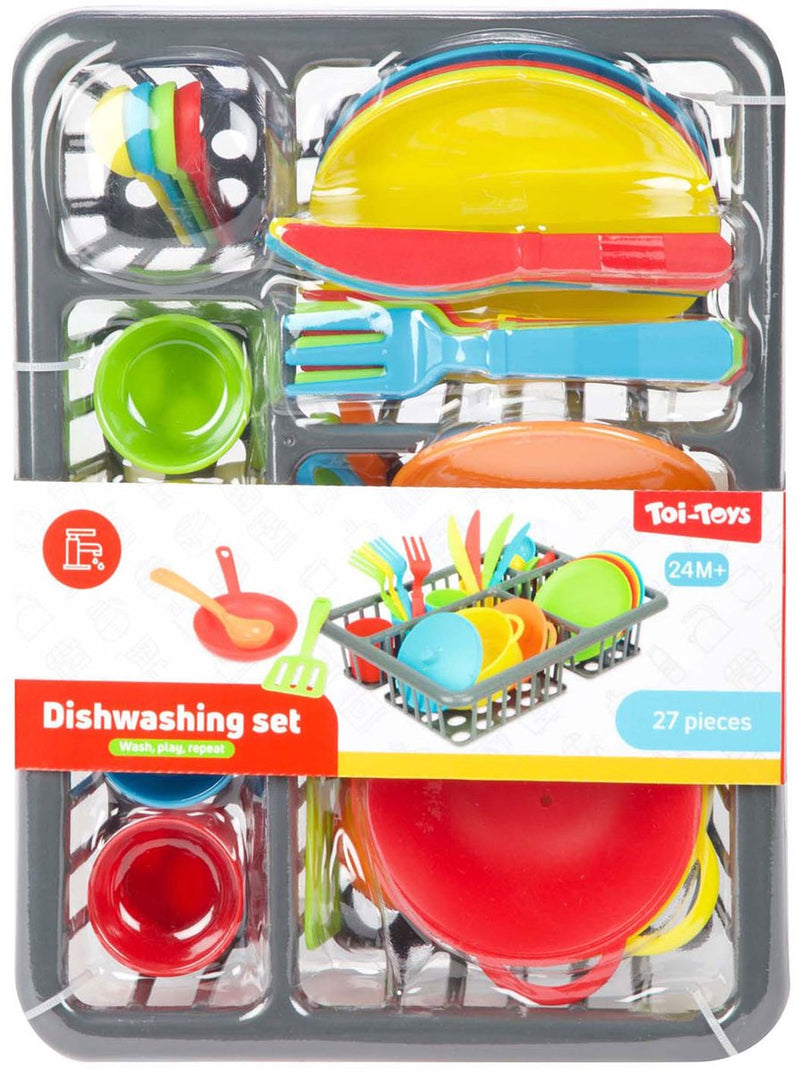 Load image into Gallery viewer, Toi-toys home food afwasrek met bestek en pannen, 27dlg.