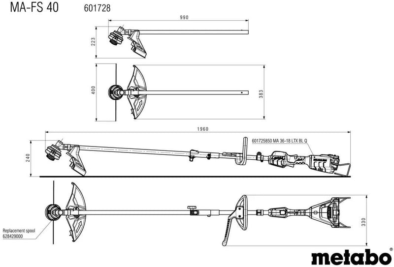 Load image into Gallery viewer, Metabo geräteaufsatz ma brush cutter attachment ma-fs 40