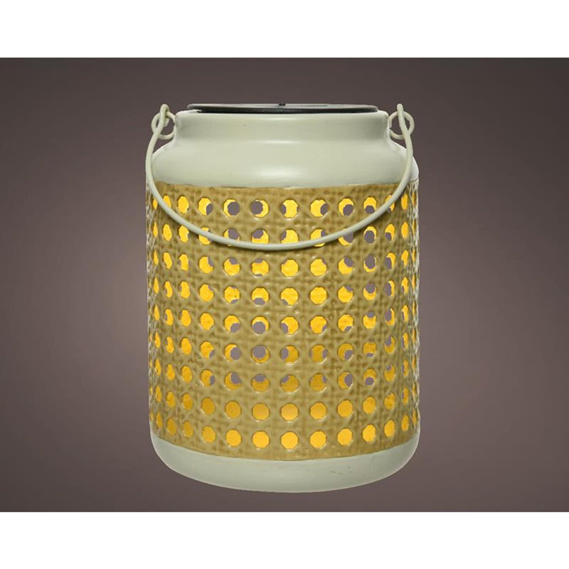 Afbeelding laden in galerijviewer, Lumineo led solar lantaarn ã˜12-h17cm metaal warmwit
