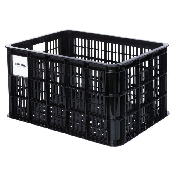 Load image into Gallery viewer, Basil gerecyclede fietskrat m 29.5 liter mik 33 x 44 x 27 cm - zwart