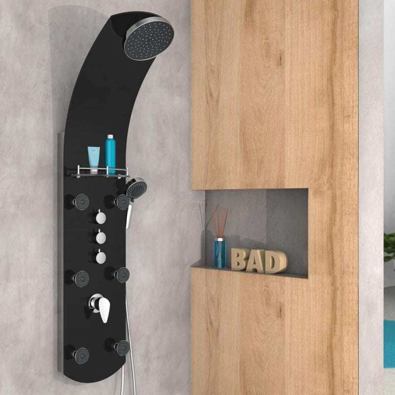 Load image into Gallery viewer, Eisl douchepaneel met mengkraan karibik zwart