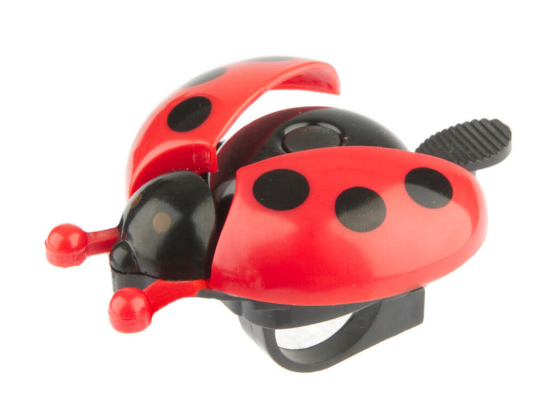 Load image into Gallery viewer, Bicycle Bell Pexkids Ladybugs met open vleugels - rood zwart