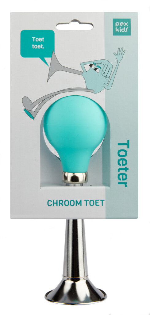 Load image into Gallery viewer, Fietshoorn pexkids chroom met een groene squeez