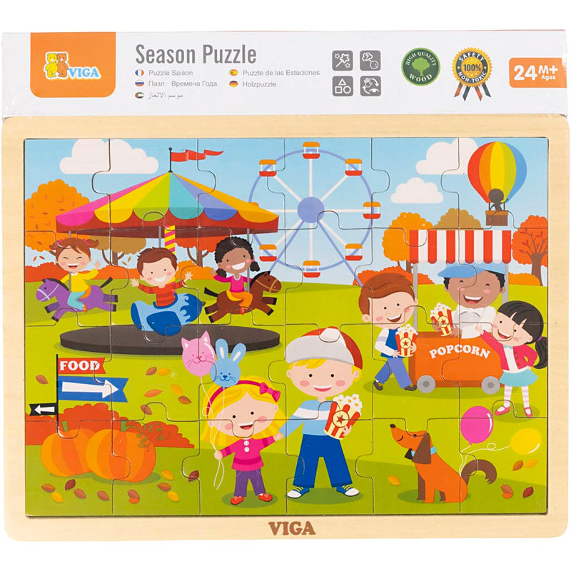Afbeelding laden in galerijviewer, Https: www.cchobby.nl viga-seizoenen-viga-houten-puzzel-de-seizoenen-herfst-afm-30x22-5-cm-24-delen-1-stuk