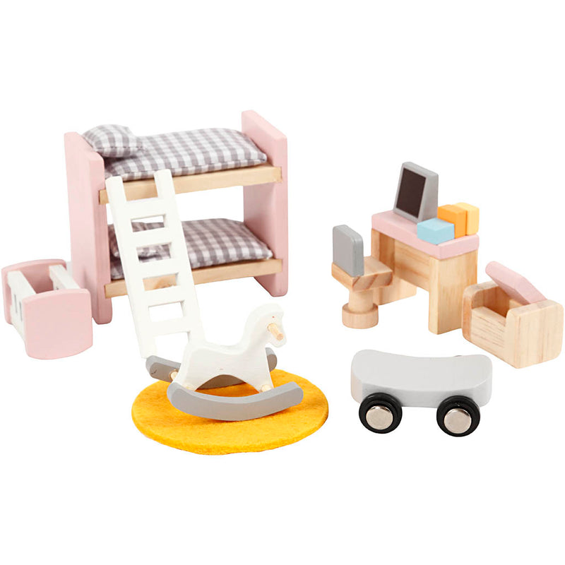 Afbeelding laden in galerijviewer, Https: www.cchobby.nl viga-meubilair-voor-poppenhuis-de-kinderkamer-afm-2x2x7-5-cm-8-onderdelen-1-set