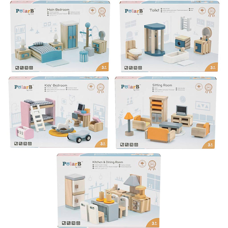 Afbeelding laden in galerijviewer, Https: www.cchobby.nl viga-meubilair-voor-poppenhuis-afm-2x2x7-5-cm-40-onderdelen-1-set